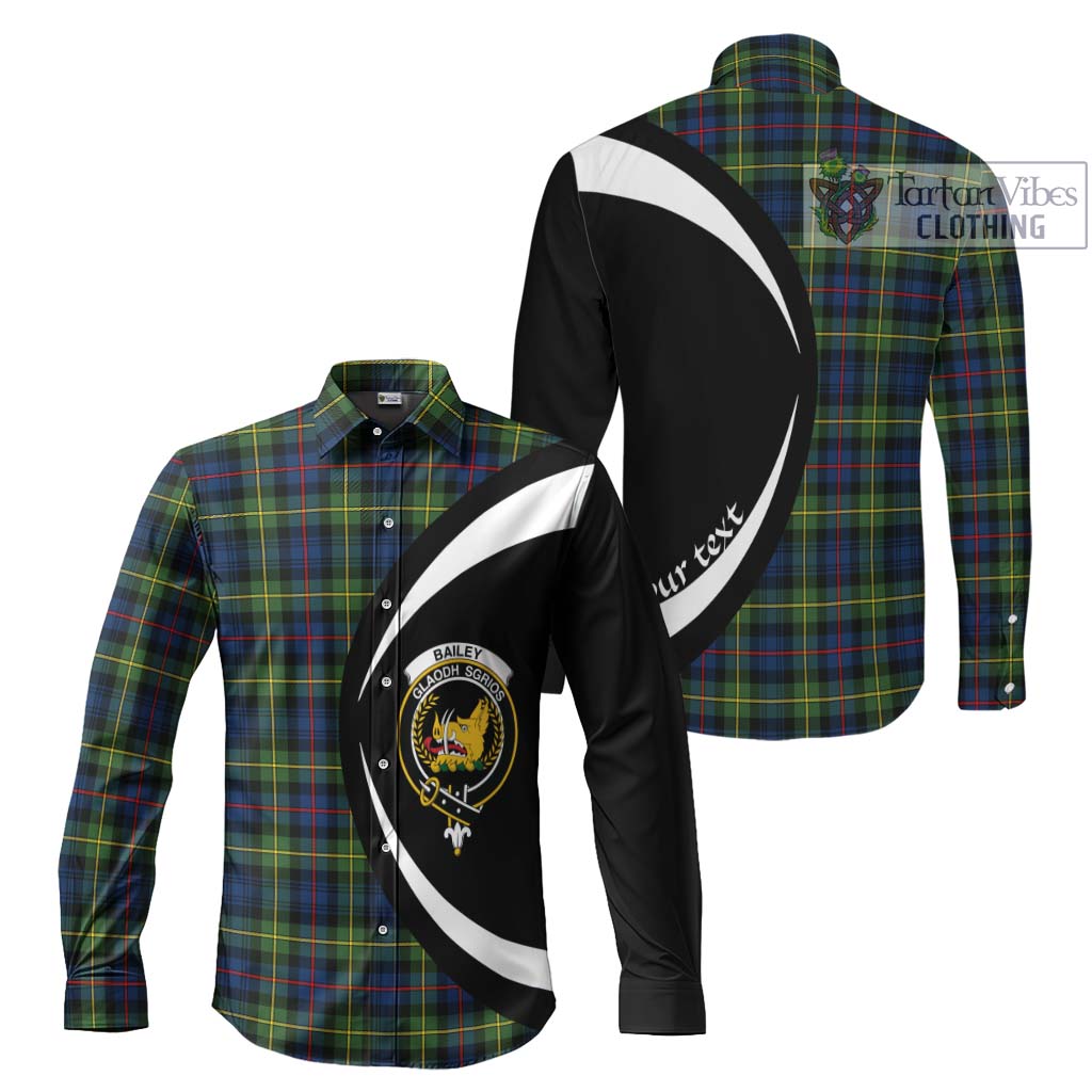 Bailey Modern Tartan Long Sleeve Button Up with Family Crest Circle Style Men's Shirt S - Tartan Vibes Clothing