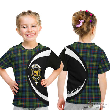 Bailey Modern Tartan Kid T-Shirt with Family Crest Circle Style - Tartan Vibes Clothing