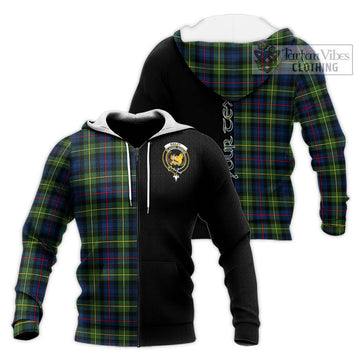 Bailey Modern Tartan Knitted Hoodie with Family Crest and Half Of Me Style Unisex Knitted Zip Hoodie - Tartan Vibes Clothing