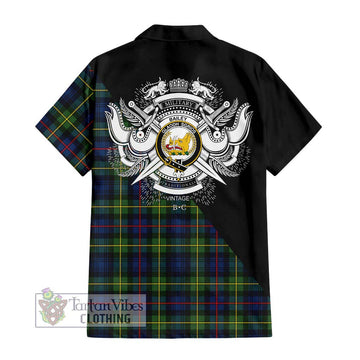 Bailey Modern Tartan Hawaiian Shirt with Family Crest and Military Logo Style - Tartan Vibes Clothing