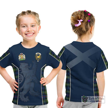 Bailey Modern Tartan Kid T-Shirt with Family Crest and Lion Rampant Vibes Sport Style - Tartan Vibes Clothing