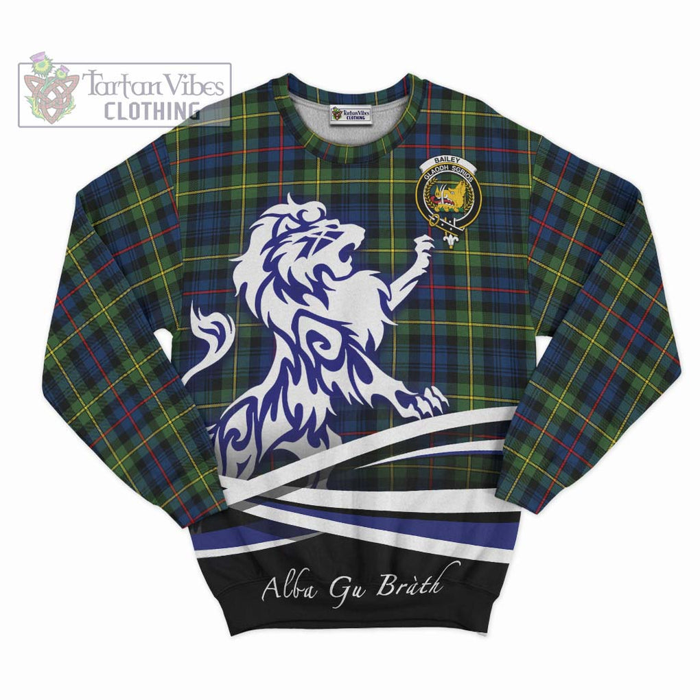 Bailey Modern Tartan Sweatshirt with Alba Gu Brath Regal Lion Emblem - Tartan Vibes Clothing