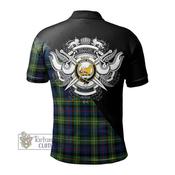 Bailey Modern Tartan Polo Shirt with Family Crest and Military Logo Style - Tartan Vibes Clothing