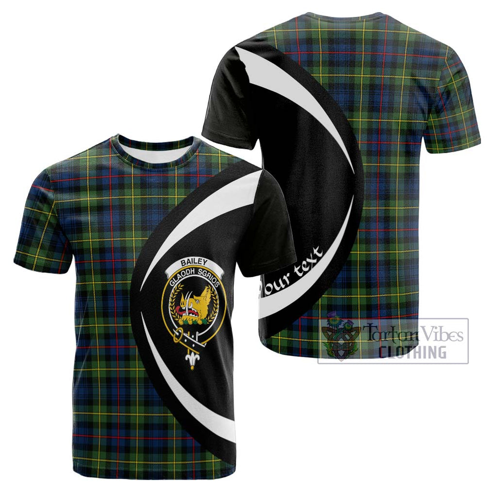 Bailey Modern Tartan Cotton T-shirt with Family Crest Circle Style Kid's Shirt - Tartan Vibes Clothing