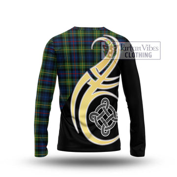 Bailey Modern Tartan Long Sleeve T-Shirt with Family Crest and Celtic Symbol Style - Tartan Vibes Clothing