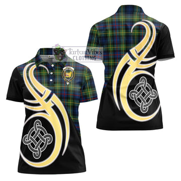Bailey Modern Tartan Women's Polo Shirt with Family Crest and Celtic Symbol Style - Tartan Vibes Clothing