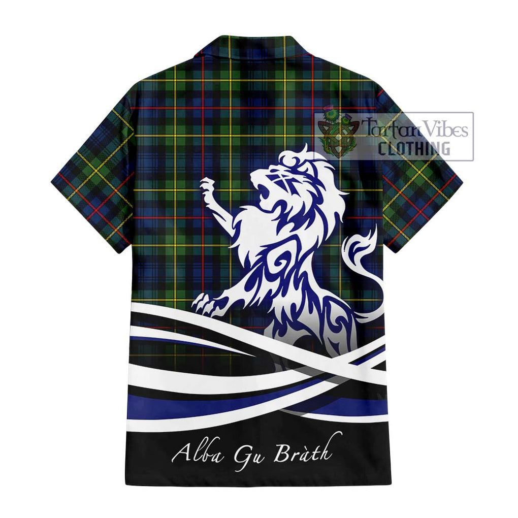 Bailey Modern Tartan Hawaiian Shirt with Alba Gu Brath Regal Lion Emblem - Tartan Vibes Clothing