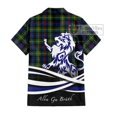 Bailey Modern Tartan Hawaiian Shirt with Alba Gu Brath Regal Lion Emblem - Tartan Vibes Clothing