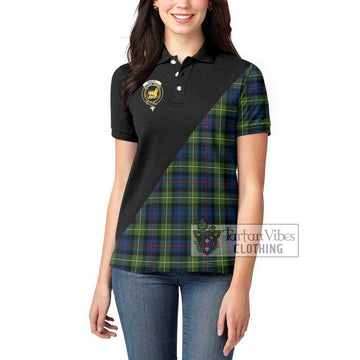 Bailey Modern Tartan Women's Polo Shirt with Family Crest and Military Logo Style - Tartan Vibes Clothing
