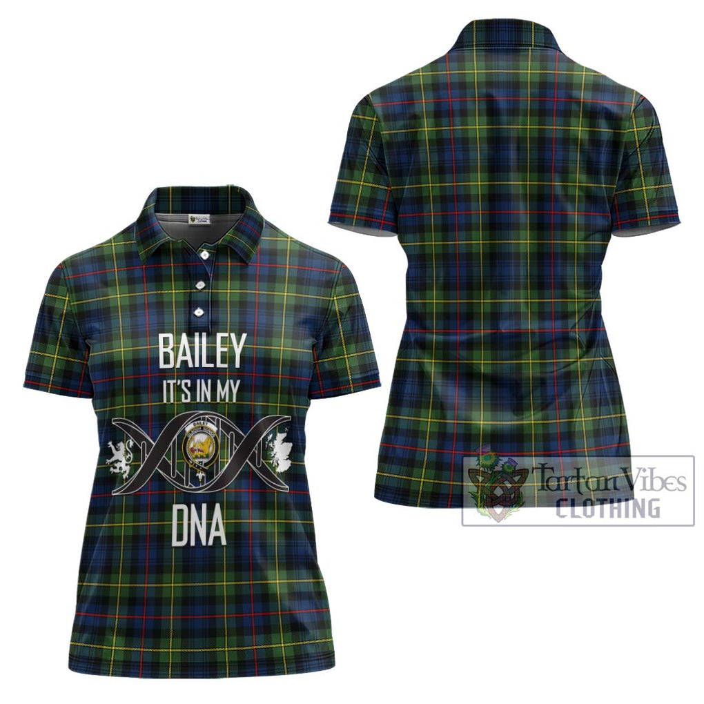 Bailey Modern Tartan Women's Polo Shirt with Family Crest DNA In Me Style - Tartan Vibes Clothing
