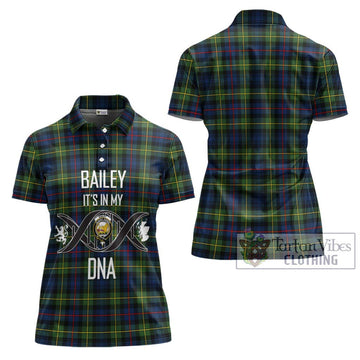 Bailey Modern Tartan Women's Polo Shirt with Family Crest DNA In Me Style - Tartan Vibes Clothing