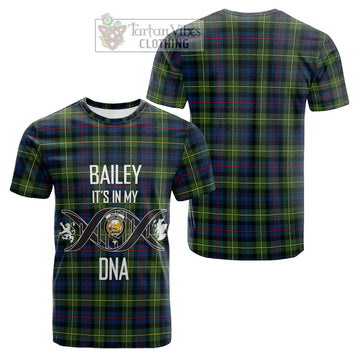 Tartan Vibes Clothing Bailey Modern Tartan Cotton T-shirt with Family Crest DNA In Me Style