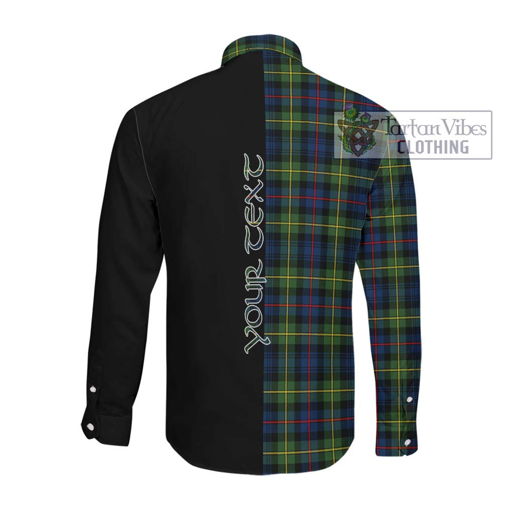Bailey Modern Tartan Long Sleeve Button Shirt with Family Crest and Half Of Me Style Men's Shirt - Tartanvibesclothing Shop