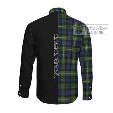 Bailey Modern Tartan Long Sleeve Button Shirt with Family Crest and Half Of Me Style Men's Shirt - Tartanvibesclothing Shop