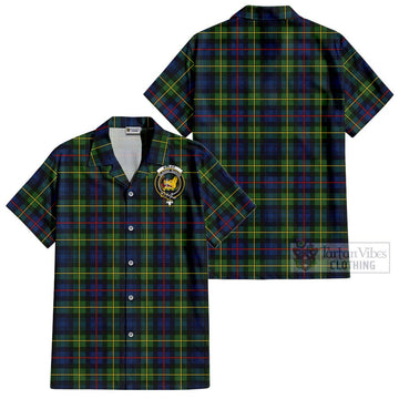 Bailey Modern Tartan Cotton Hawaiian Shirt with Family Crest - Tartan Vibes Clothing