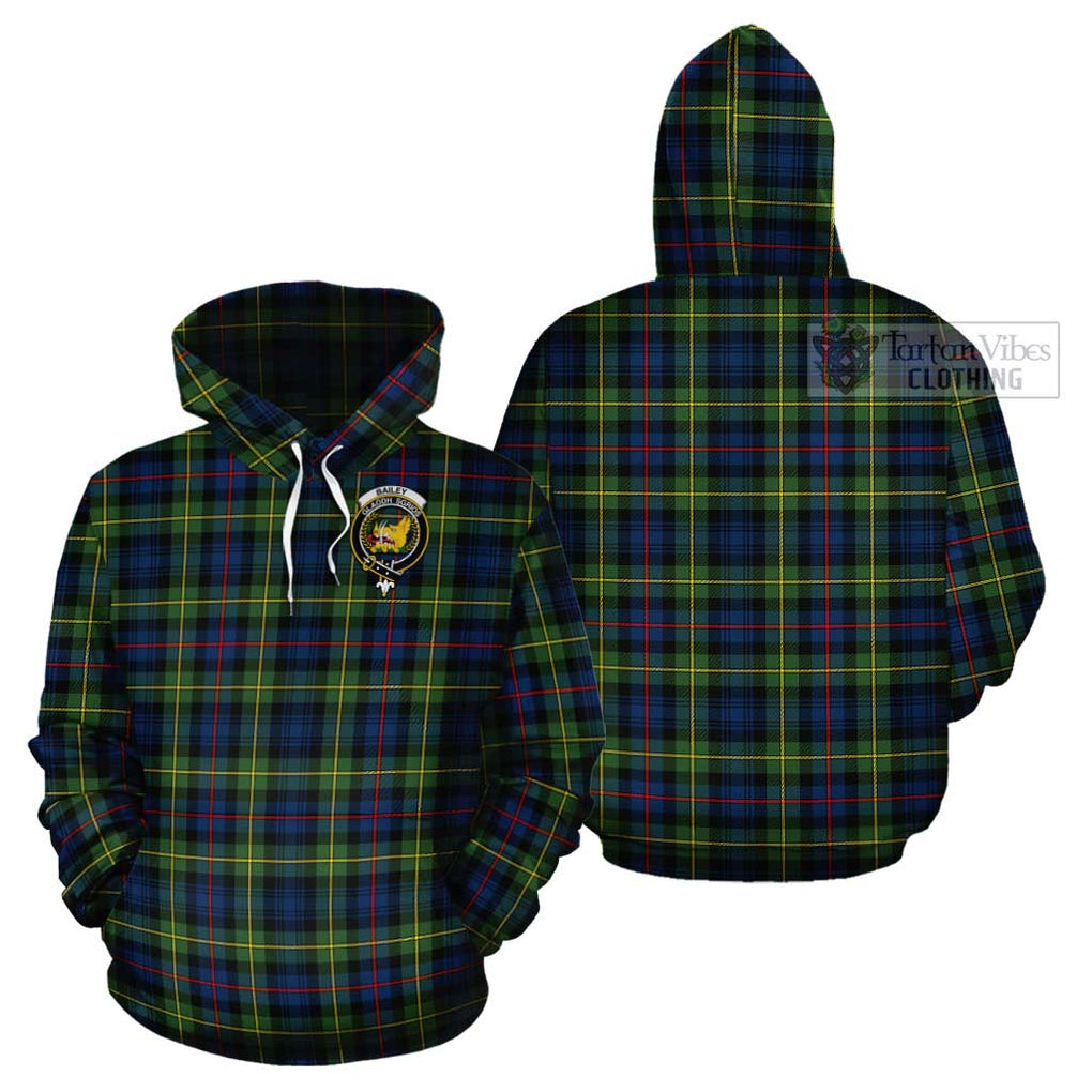 Bailey Modern Tartan Cotton Hoodie with Family Crest - Tartan Vibes Clothing