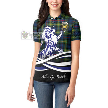 Bailey Modern Tartan Women's Polo Shirt with Alba Gu Brath Regal Lion Emblem - Tartan Vibes Clothing