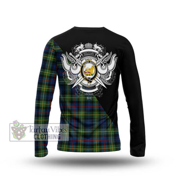 Bailey Modern Tartan Long Sleeve T-Shirt with Family Crest and Military Logo Style - Tartan Vibes Clothing