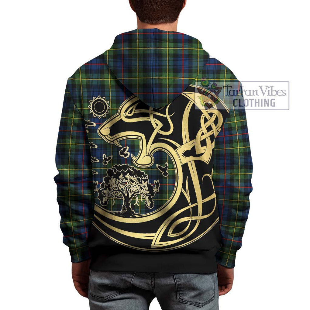 Bailey Modern Tartan Hoodie with Family Crest Celtic Wolf Style - Tartan Vibes Clothing
