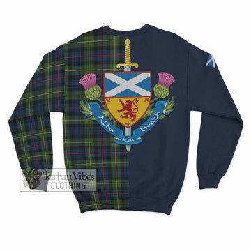 Bailey Modern Tartan Sweatshirt Alba with Scottish Lion Royal Arm Half Style - Tartan Vibes Clothing