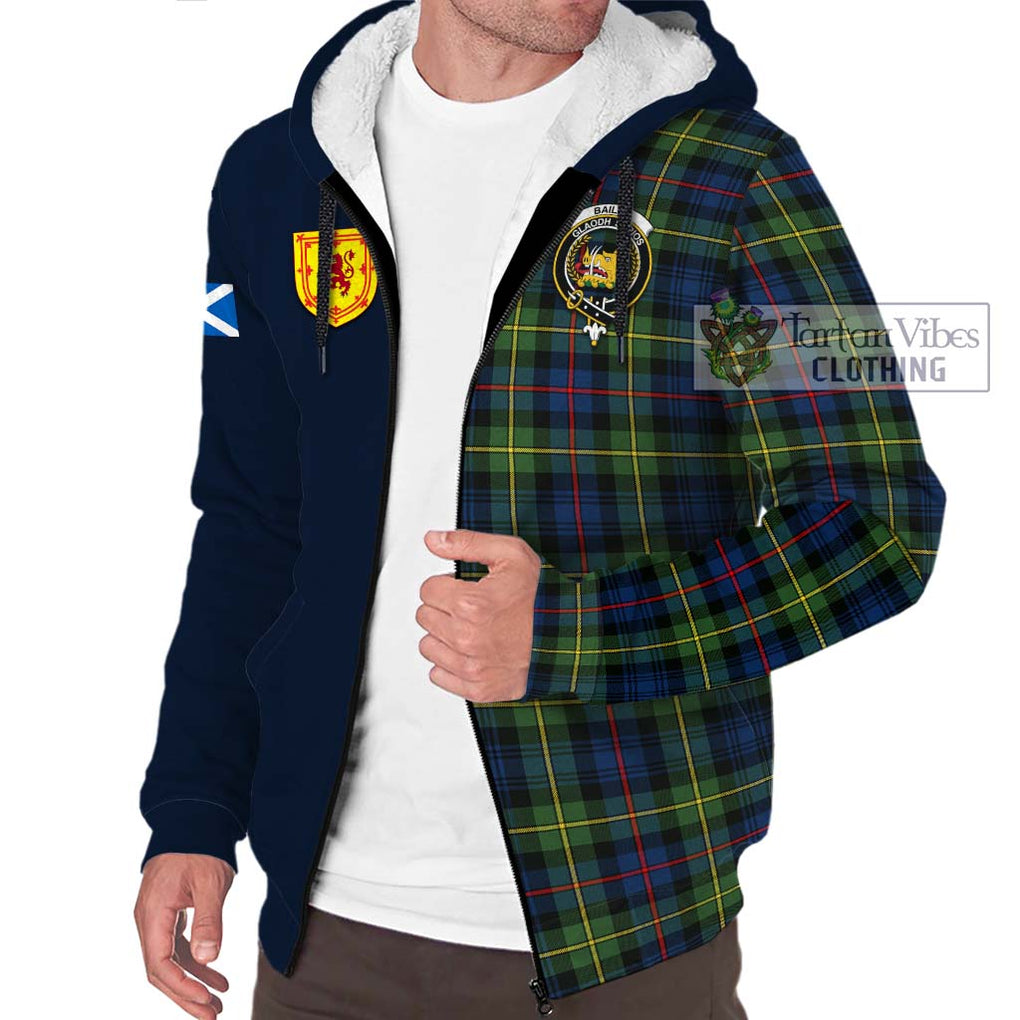 Bailey Modern Tartan Sherpa Hoodie Alba with Scottish Lion Royal Arm Half Style - Tartan Vibes Clothing