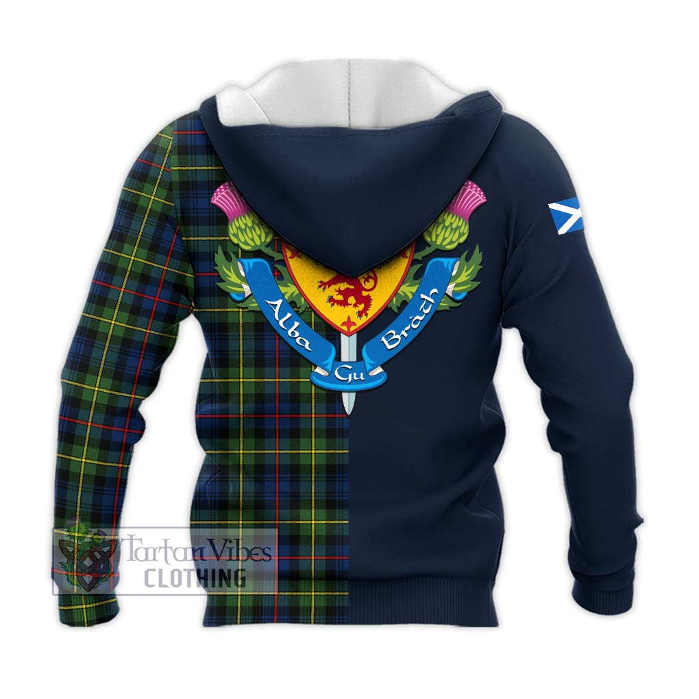 Bailey Modern Tartan Knitted Hoodie Alba with Scottish Lion Royal Arm Half Style - Tartan Vibes Clothing
