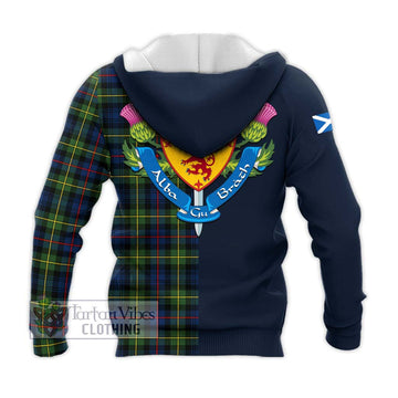 Bailey Modern Tartan Knitted Hoodie Alba with Scottish Lion Royal Arm Half Style - Tartan Vibes Clothing