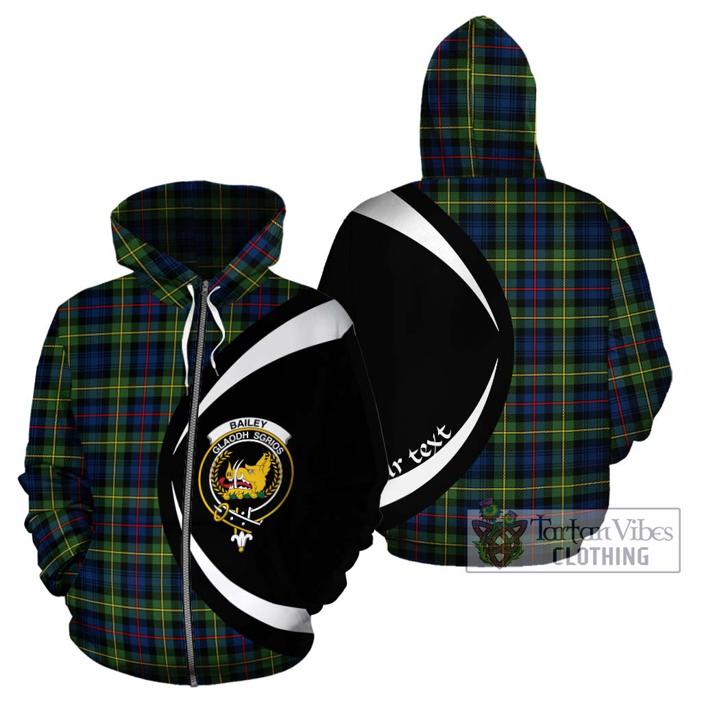 Bailey Modern Tartan Hoodie with Family Crest Circle Style - Tartan Vibes Clothing