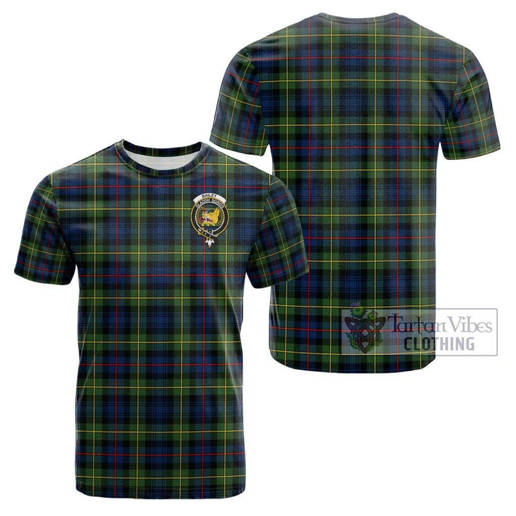 Bailey Modern Tartan Cotton T-Shirt with Family Crest - Tartan Vibes Clothing