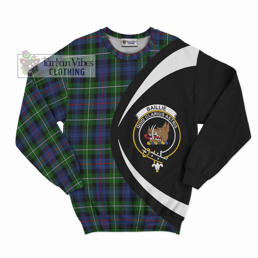 Baillie Tartan Sweatshirt with Family Crest Circle Style Unisex - Tartan Vibes Clothing