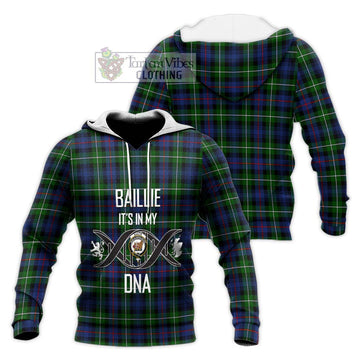 Baillie Tartan Knitted Hoodie with Family Crest DNA In Me Style Unisex Knitted Pullover Hoodie - Tartan Vibes Clothing