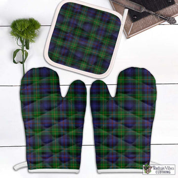 Baillie Tartan Combo Oven Mitt & Pot-Holder Combo 2 Oven Mitt & 1 Pot-Holder Black - Tartan Vibes Clothing