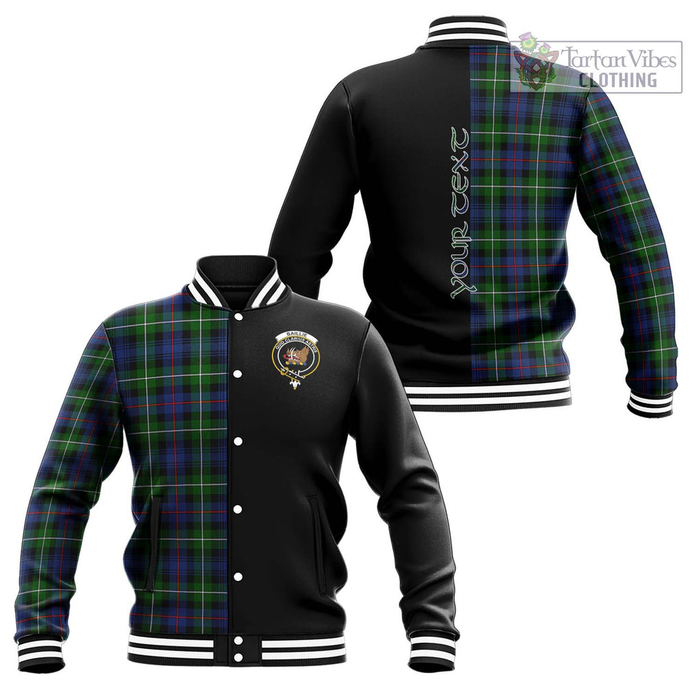 Baillie Tartan Baseball Jacket with Family Crest and Half Of Me Style Unisex - Tartan Vibes Clothing
