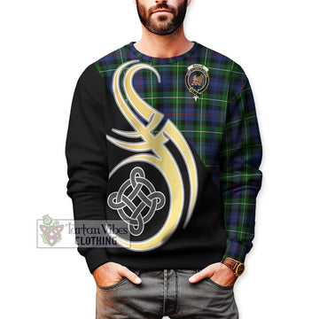 Baillie Tartan Sweatshirt with Family Crest and Celtic Symbol Style Unisex - Tartan Vibes Clothing