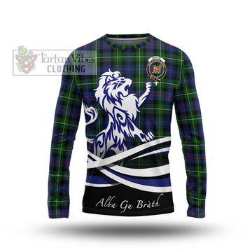 Baillie Tartan Long Sleeve T-Shirt with Alba Gu Brath Regal Lion Emblem Unisex - Tartan Vibes Clothing