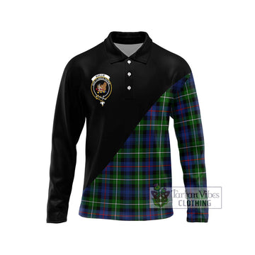 Baillie Tartan Long Sleeve Polo Shirt with Family Crest and Military Logo Style Unisex - Tartan Vibes Clothing