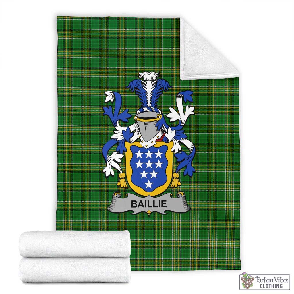 Baillie Irish Clan Tartan Blanket with Coat of Arms X-Large 59 x 79 inches 150 x 200 cm - Tartan Vibes Clothing