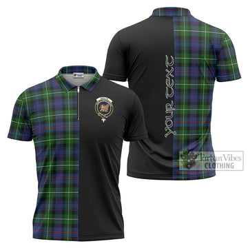 Baillie Tartan Zipper Polo Shirt with Family Crest and Half Of Me Style Unisex - Tartan Vibes Clothing