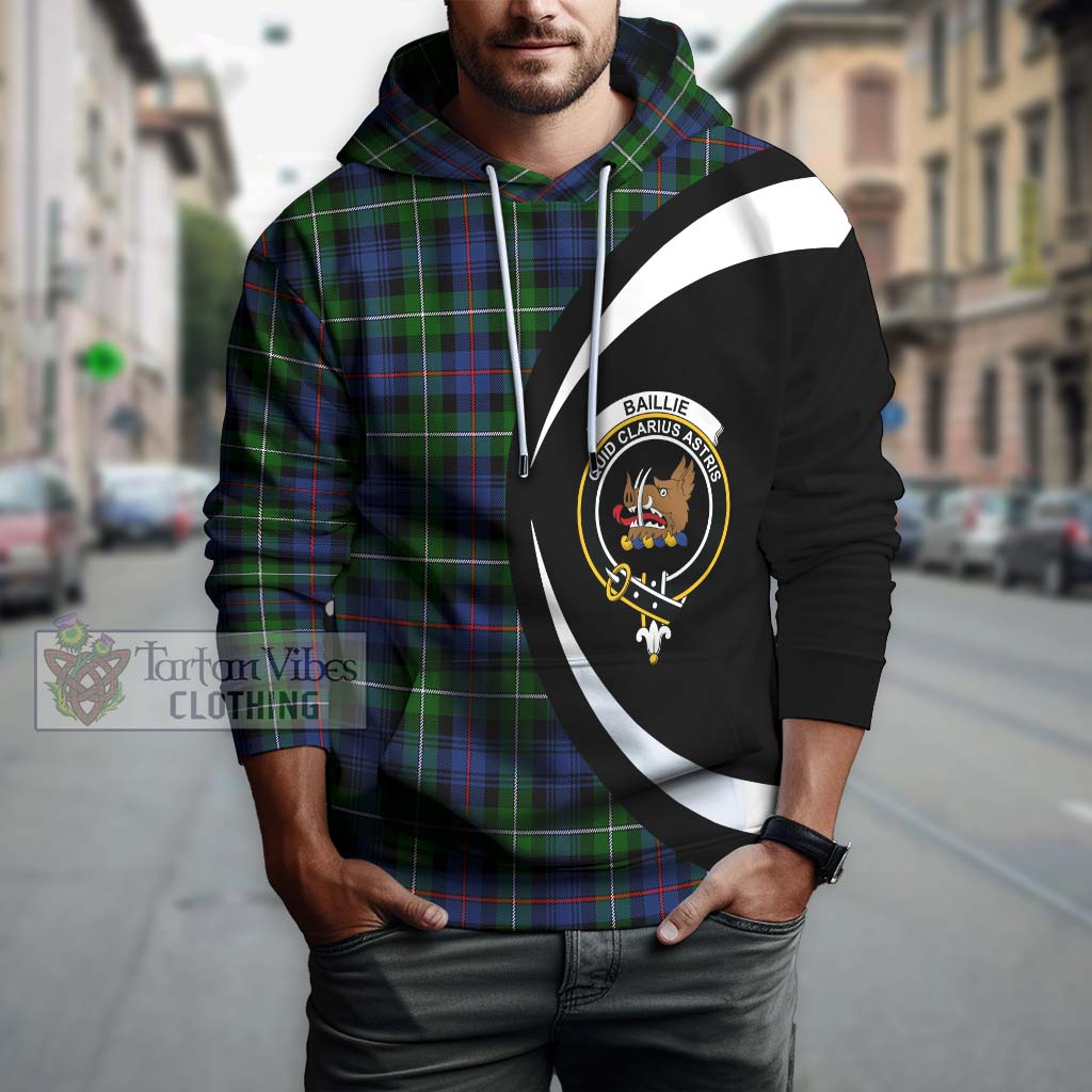 Baillie Tartan Hoodie with Family Crest Circle Style Zip Hoodie - Tartan Vibes Clothing