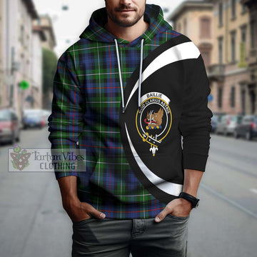 Baillie Tartan Hoodie with Family Crest Circle Style Zip Hoodie - Tartan Vibes Clothing