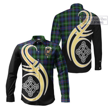 Baillie Tartan Long Sleeve Button Shirt with Family Crest and Celtic Symbol Style Men's Shirt S - Tartan Vibes Clothing