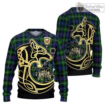 Baillie Tartan Ugly Sweater with Family Crest Celtic Wolf Style Unisex - Tartan Vibes Clothing