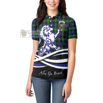 Baillie Tartan Women's Polo Shirt with Alba Gu Brath Regal Lion Emblem - Tartan Vibes Clothing