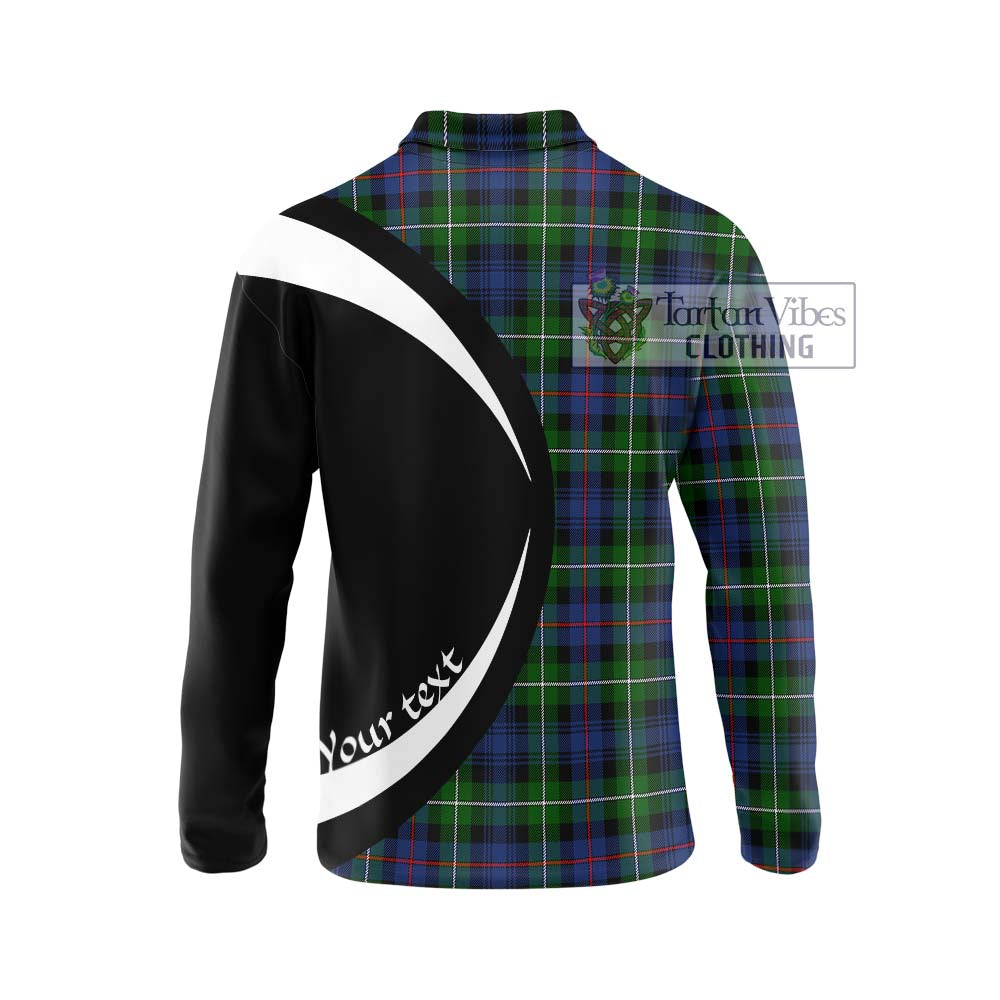 Baillie Tartan Long Sleeve Polo Shirt with Family Crest Circle Style - Tartan Vibes Clothing