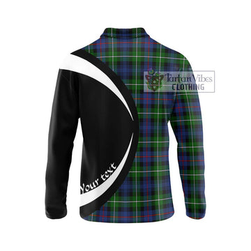 Baillie Tartan Long Sleeve Polo Shirt with Family Crest Circle Style - Tartan Vibes Clothing