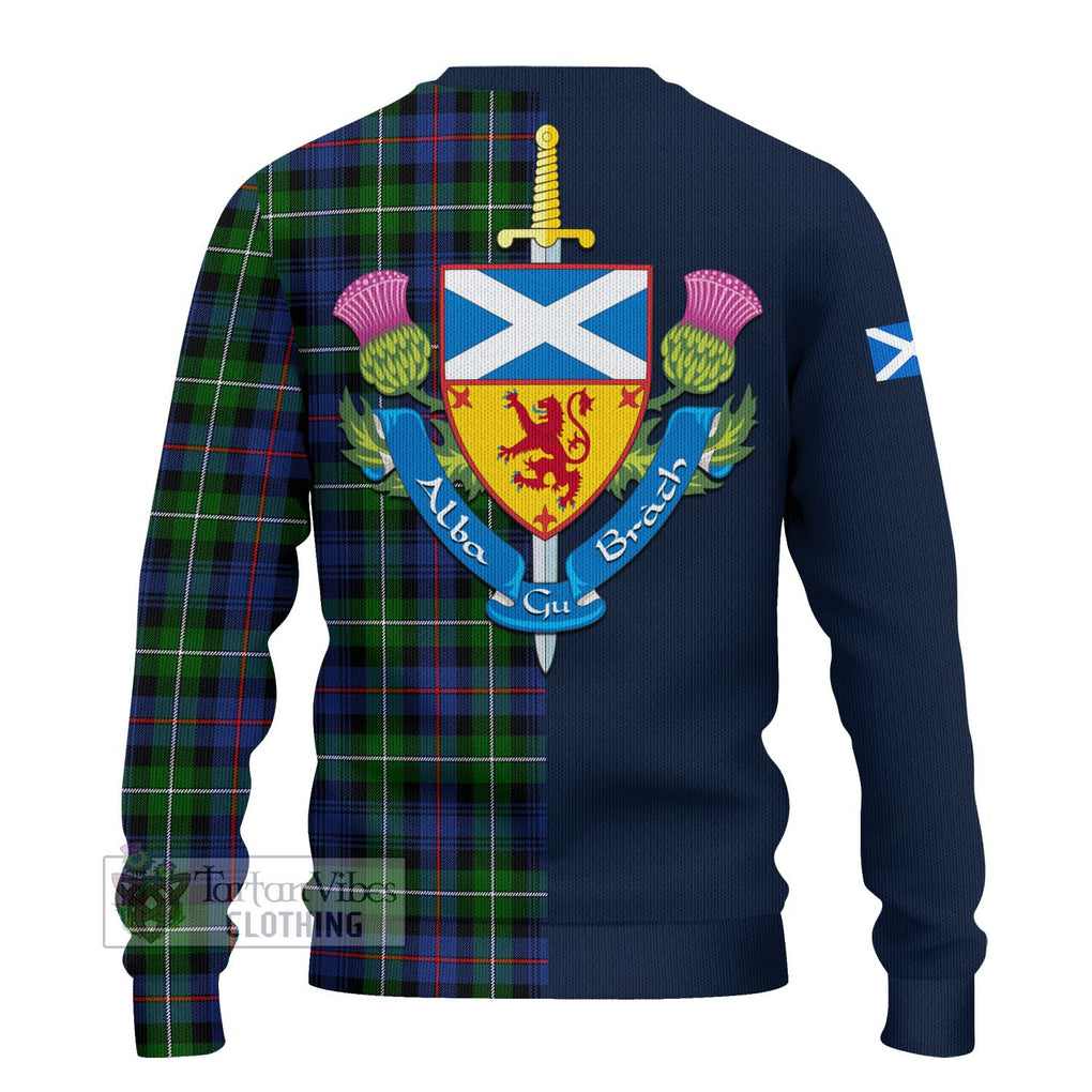 Baillie Tartan Ugly Sweater Alba with Scottish Lion Royal Arm Half Style - Tartan Vibes Clothing