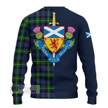 Baillie Tartan Ugly Sweater Alba with Scottish Lion Royal Arm Half Style - Tartan Vibes Clothing