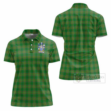 Baillie Irish Clan Tartan Women's Polo Shirt with Coat of Arms - Tartan Vibes Clothing
