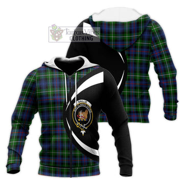 Baillie Tartan Knitted Hoodie with Family Crest Circle Style Unisex Knitted Zip Hoodie - Tartan Vibes Clothing