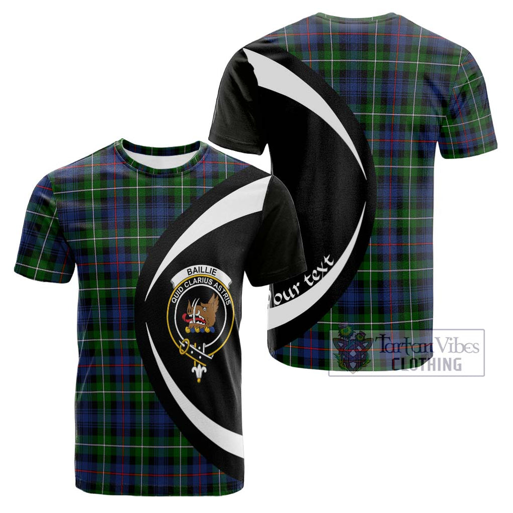 Tartan Vibes Clothing Baillie Tartan Cotton T-shirt with Family Crest Circle Style